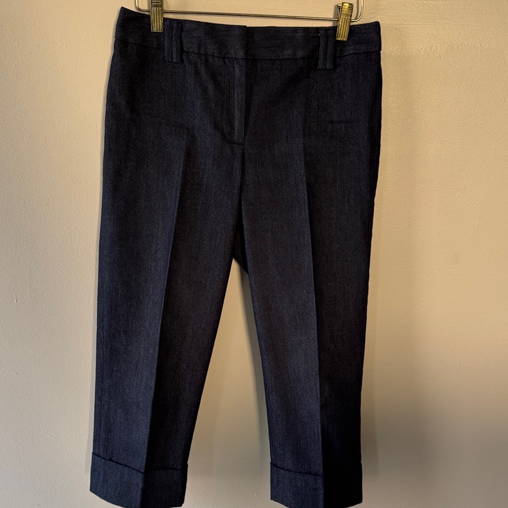Bundle of 3 Ann Taylor Loft Capris Pants in Mauve Taupe, Cream, and Navy - Picture 12 of 16